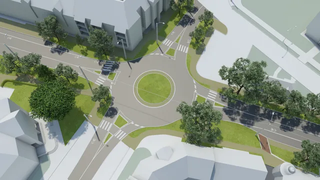 Eger, Kertész–Hadnagy utcai körforgalom – látványterv